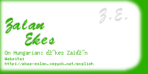 zalan ekes business card